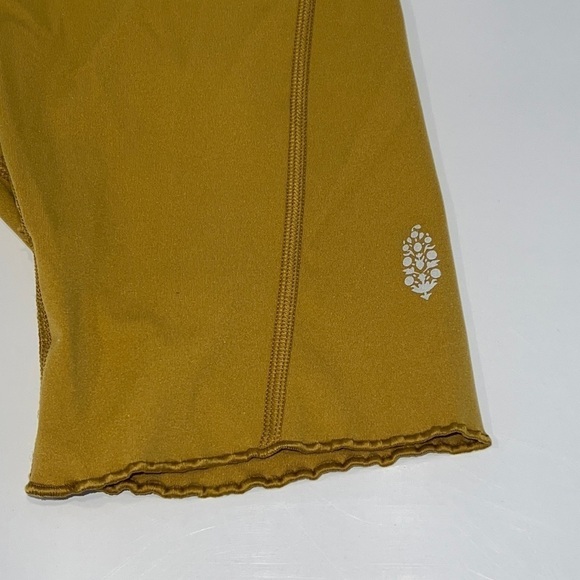 FREE People Yellow Mustard Heart Rate Biker Shorts Size Small in Alchemy - Picture 7 of 15